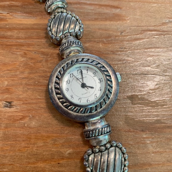 Geneva Sterling Silver Plated Heart Watch - Picture 2 of 6